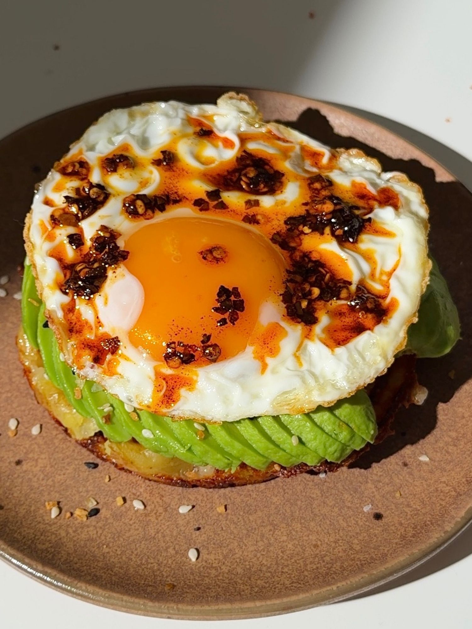 Crispy Potato Waffles with Avocado & Egg